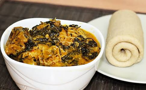 Bitterleaf soup with Fufu