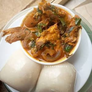 Oya soup with fufu