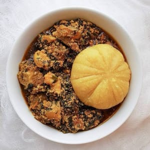 Egusi soup (cow head)