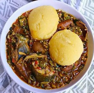 Okro soup (dried fish)