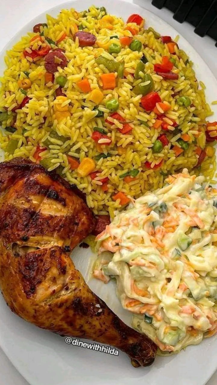 Fried rice and chicken