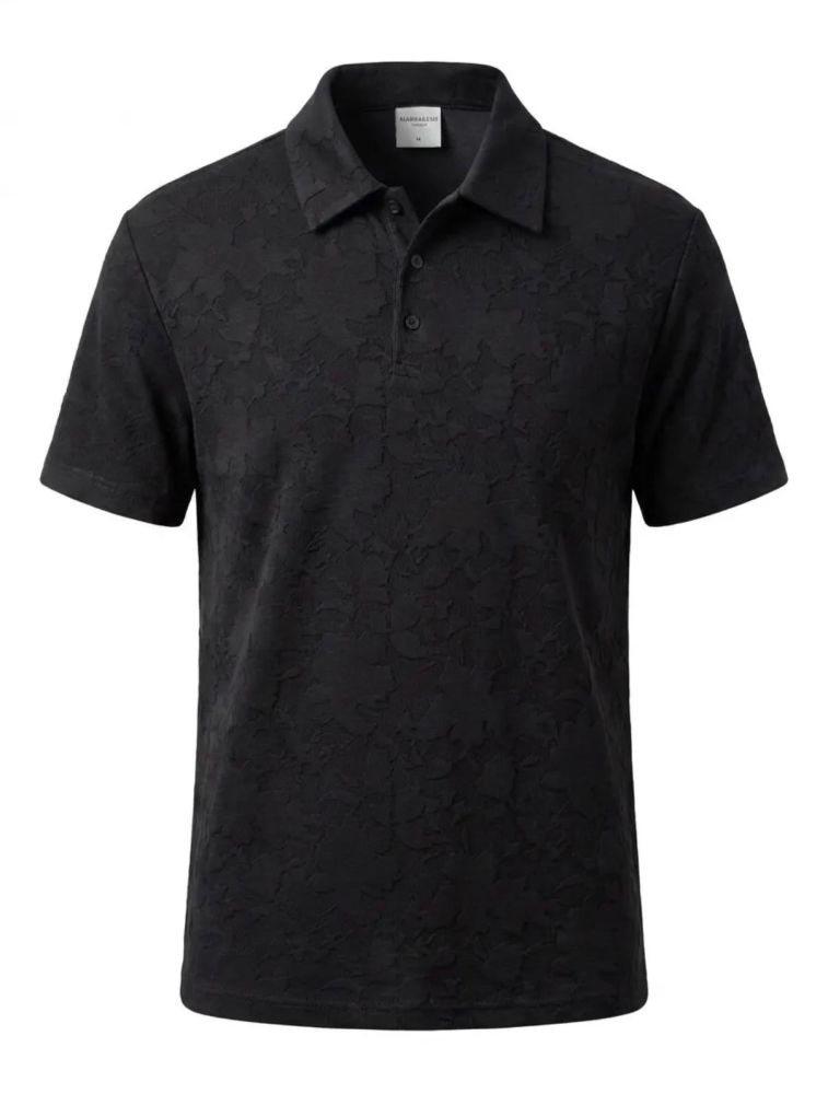 Desenli Esnek Kumaş Polo Yaka T-shirt