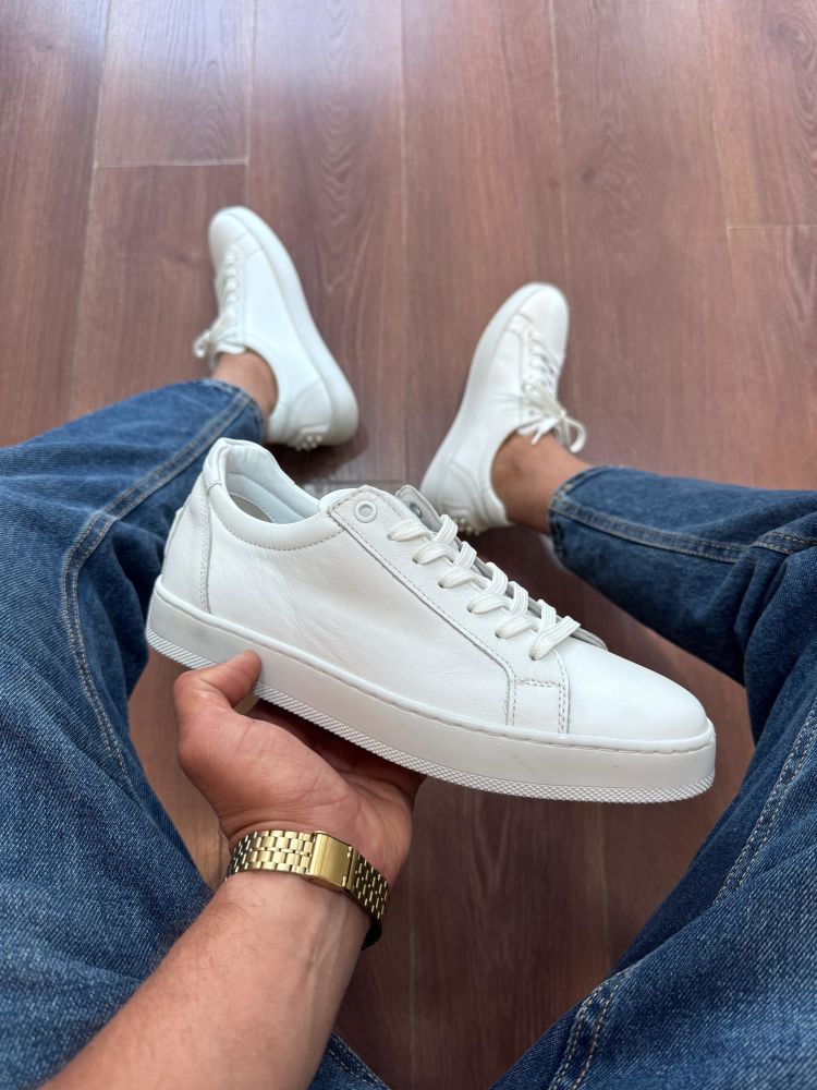 İçi-Dışı %100 Deri Sneakers Ayakkabı