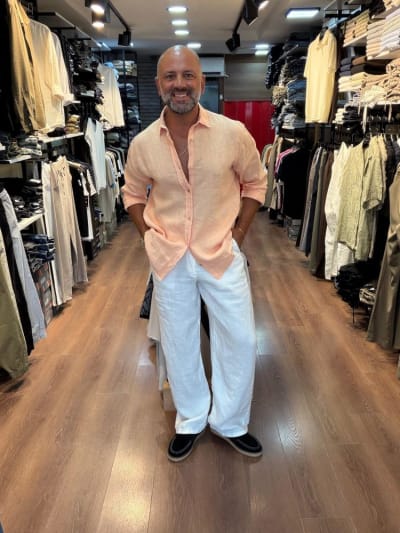 Slim Fit Keten Gomlek
