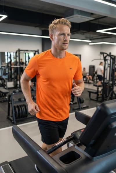 Sıfır Yaka Esnek Kumaş Spor T-shirt