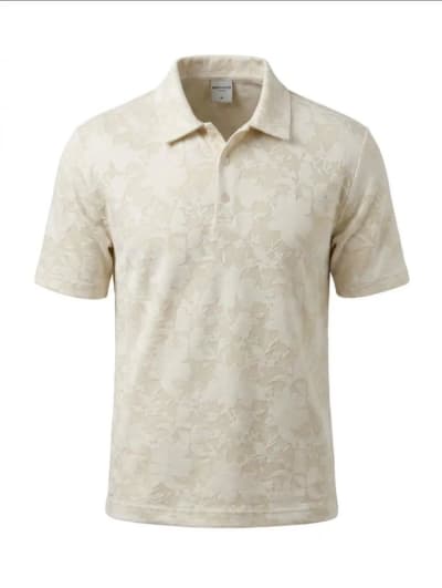 Desenli Esnek Kumaş Polo Yaka T-shirt