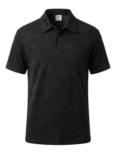 Desenli Esnek Kumaş Polo Yaka T-shirt