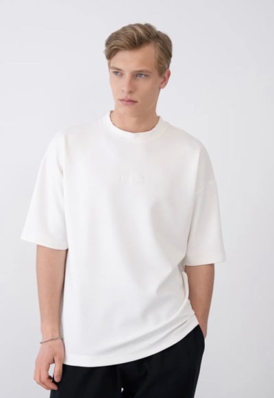 Göğüs Baskı Detaylı Over Size T-shirt