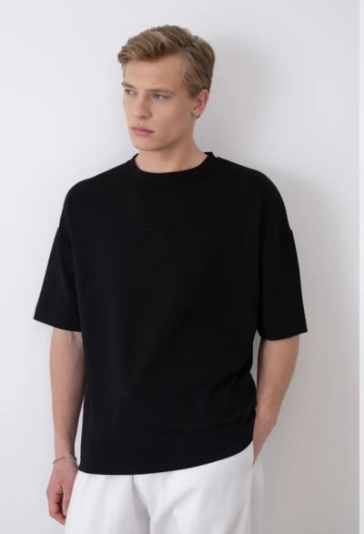 Göğüs Baskı Detaylı Over Size T-shirt