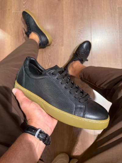 İçi-Dışı %100 Deri Sneakers Ayakkabı