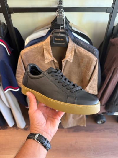 İçi-Dışı %100 Deri Sneakers Ayakkabı
