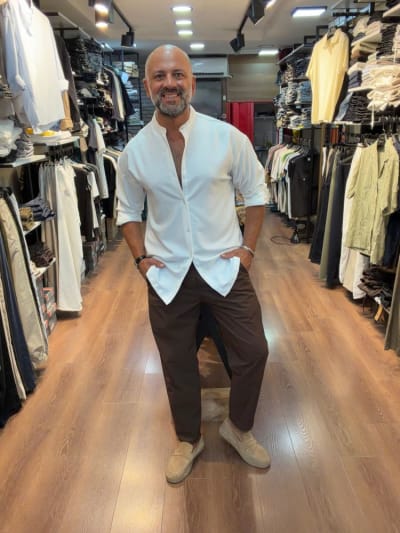 Hakim Yaka Over Size Gömlek
