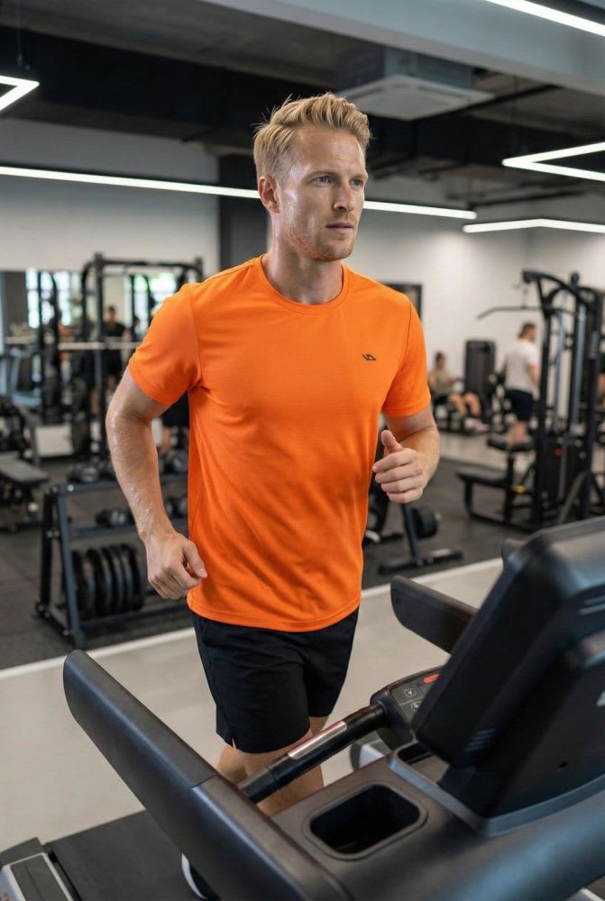 Sıfır Yaka Esnek Kumaş Spor T-shirt