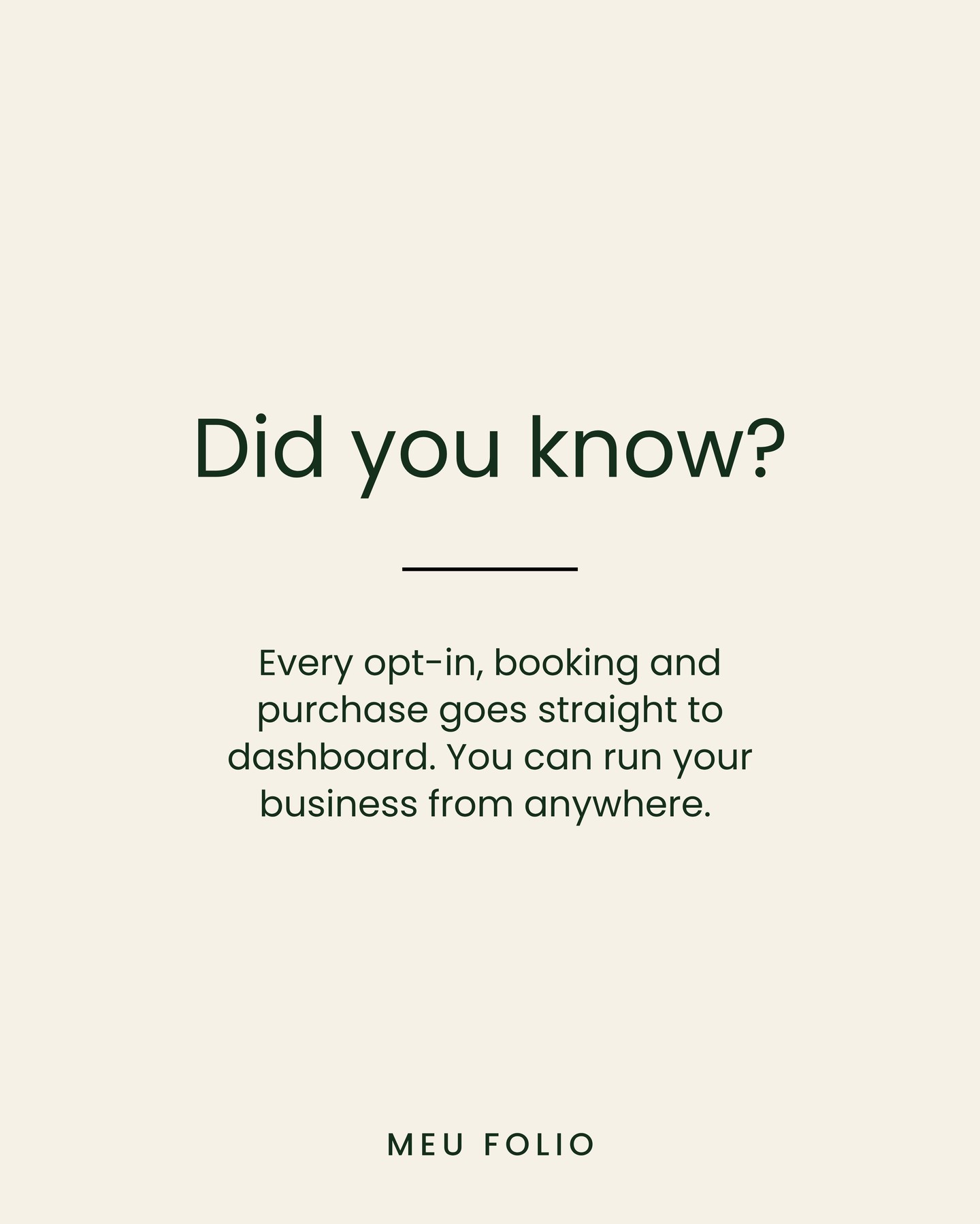 Did you know? Every opt-in, booking and purchase goes straight to your dashboard. You can run your business from anywhere. Build your page today. Visit link in bio to build your page.