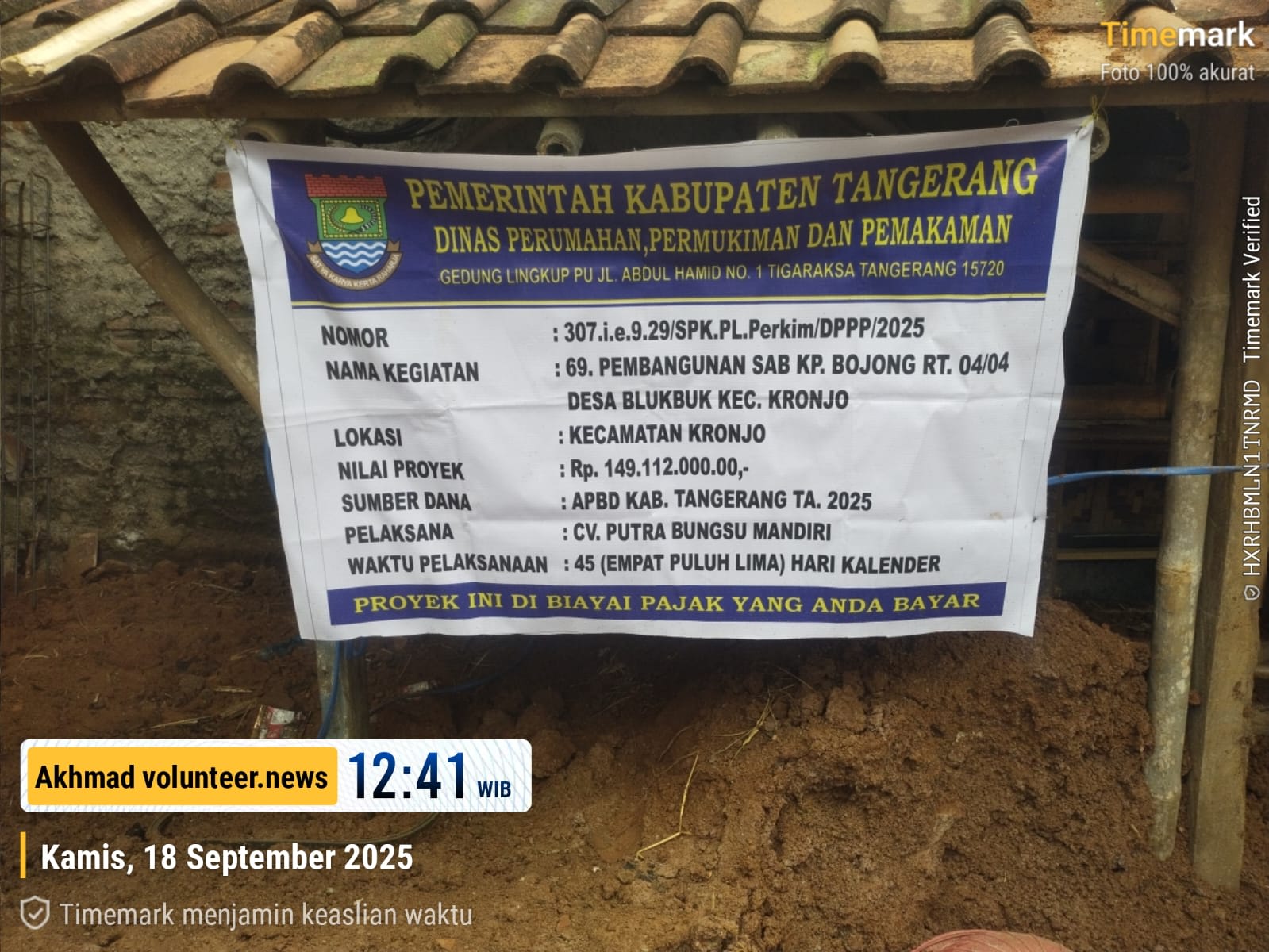 Polemik Proyek SAB di Kec. Kronjo,Tangerang : Lahan Pribadi, Besi “Banci”, dan Diamnya Pemerintah