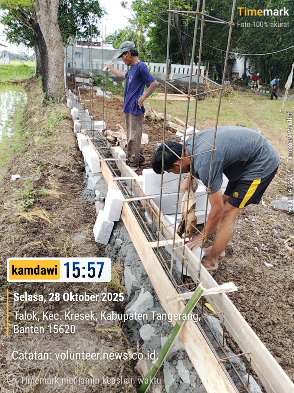 K3 Diabaikan, Proyek Pemagaran TPU Desa Talok Kec.Kresek,Tangerang Berpotensi Cemari Reputasi Pemerintah Daerah