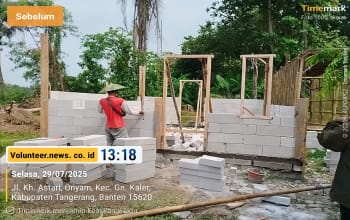 Kado Terindah untuk Mursid : Pemerintah Kecamatan Gunung Kaler Berikan Bantuan Pembangunan Rumah