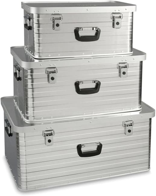 Transportkasse sett i aluminium