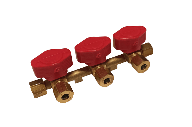 Stengeventil trippel 8mm rør