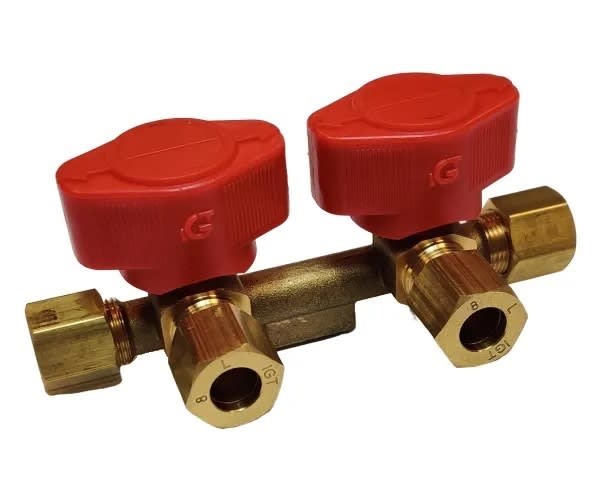 Stengeventil dobbel 8mm rør