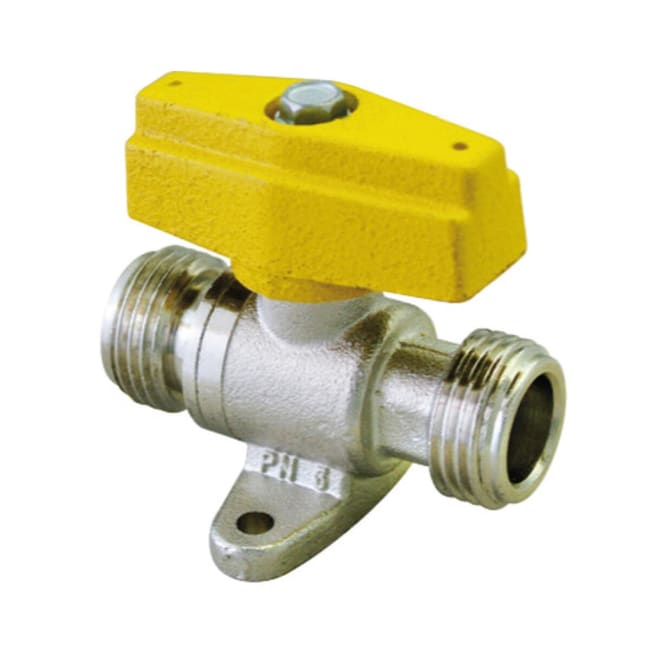 Stengeventil 2 x 1/2" M/M Veggfeste