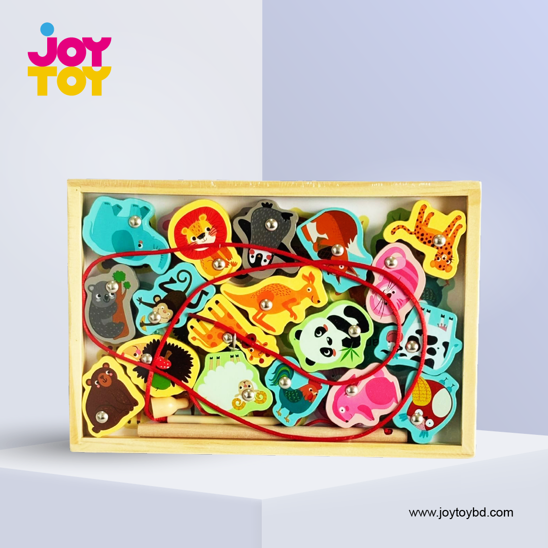 Wooden Animal Themed Lacing Toy