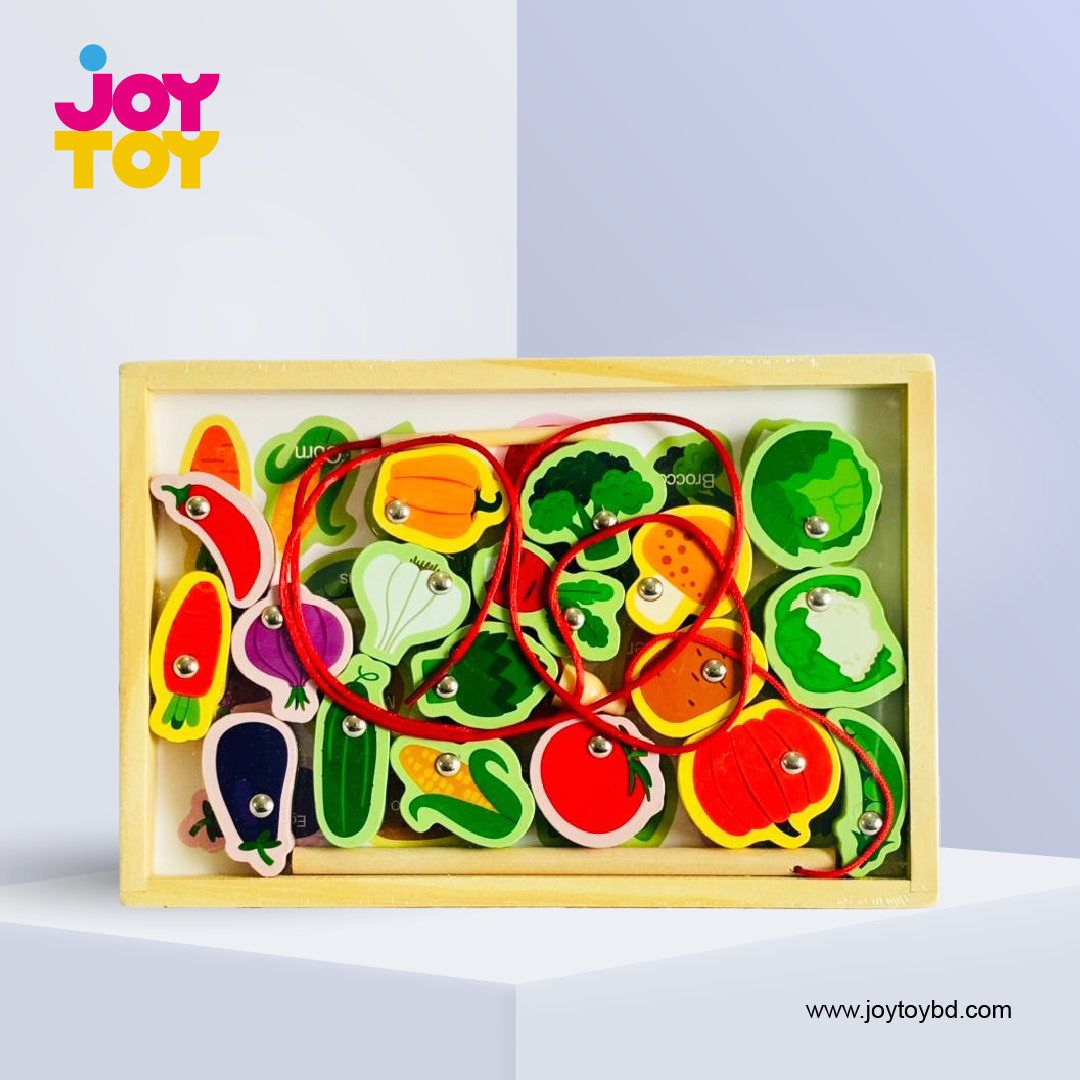 Wooden Vegetable Themed Lacing Toy