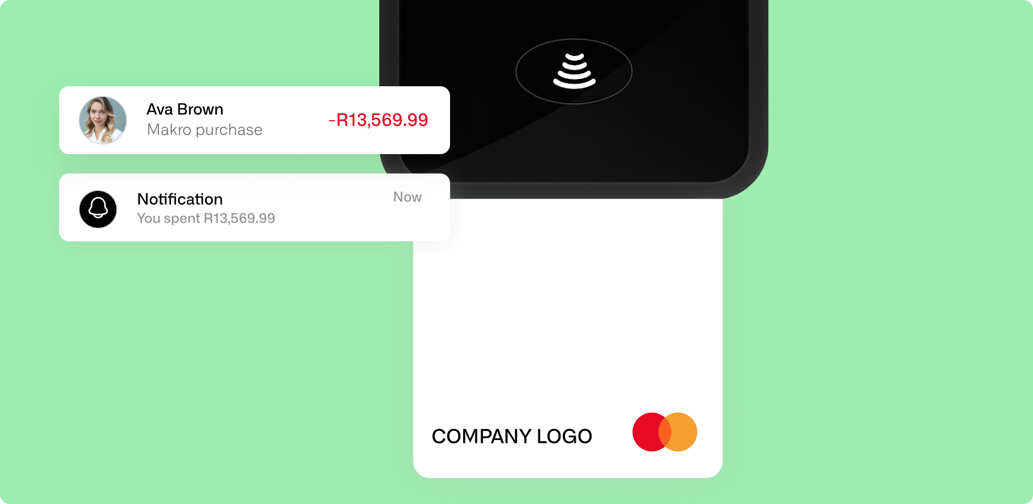 Mobile payment interface showing transaction details