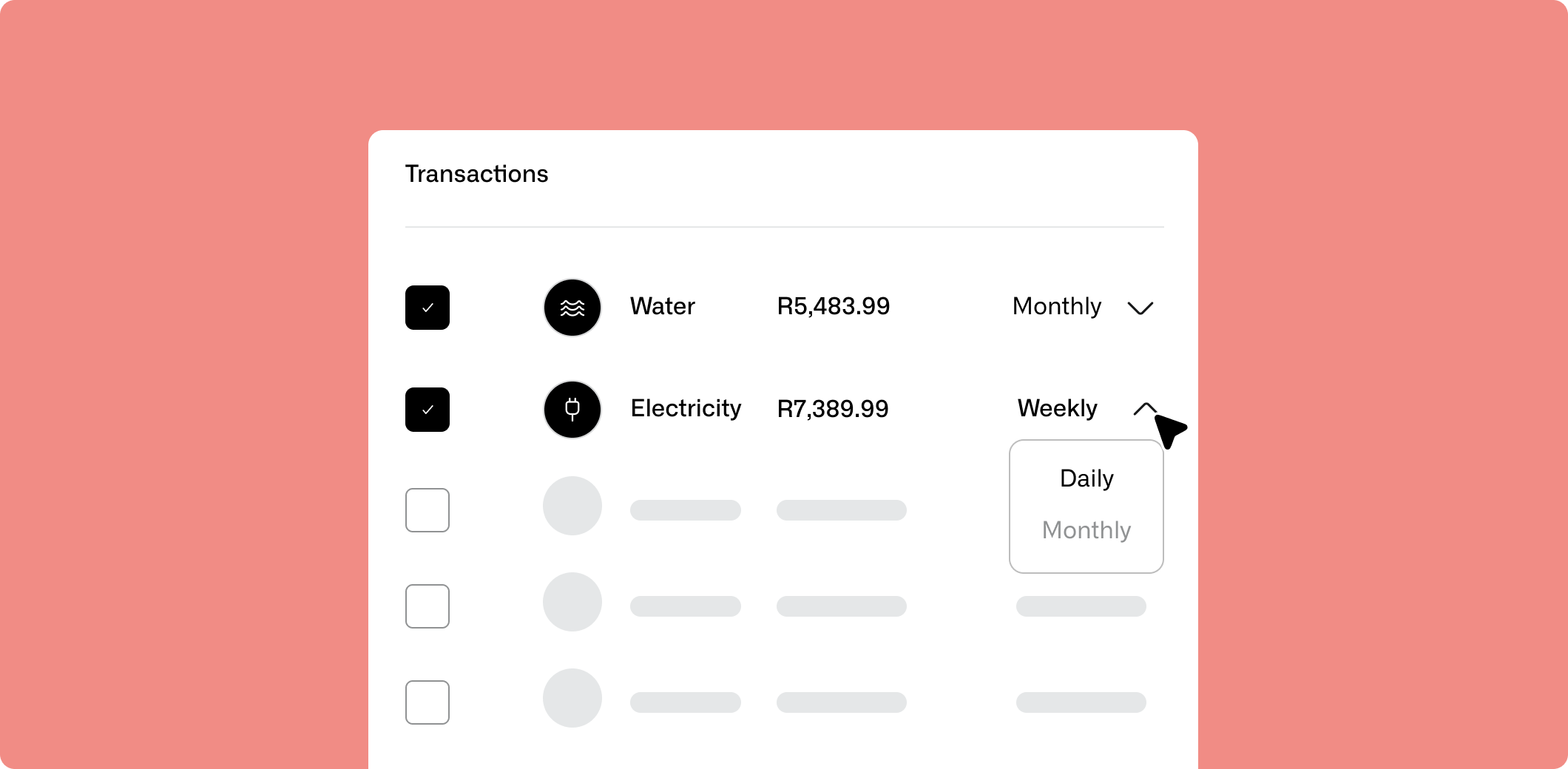 Mobile payment interface showing transaction details