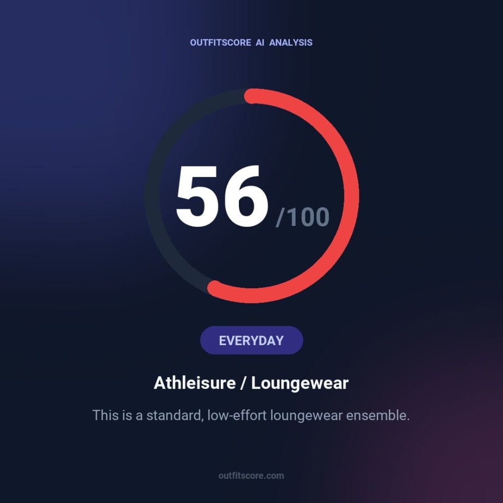 Everyday Athleisure / Loungewear outfit scored 56/100