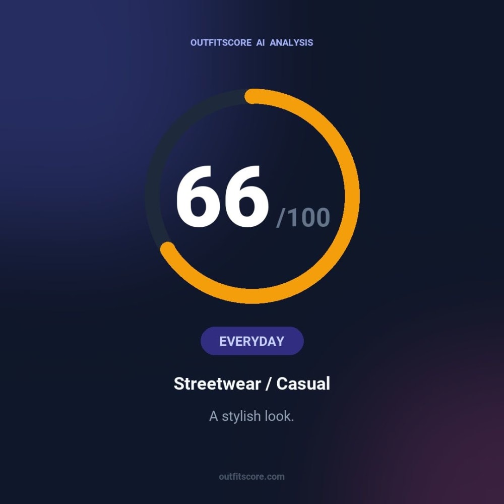 Everyday Streetwear / Casual outfit scored 66/100