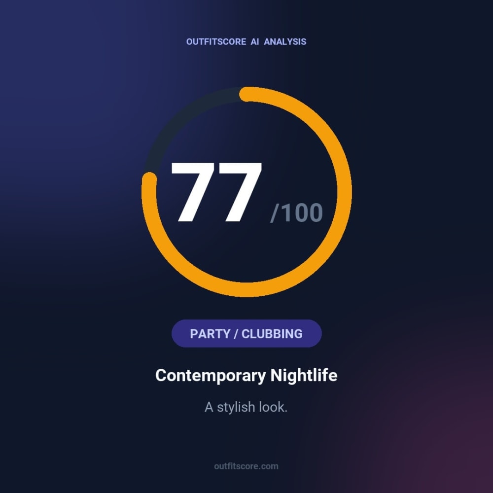 Party / Clubbing Contemporary Nightlife outfit scored 77/100
