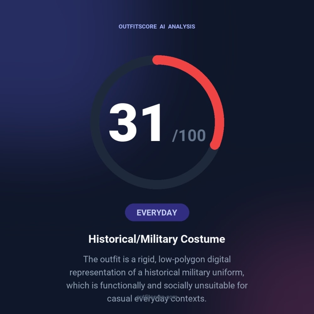 Everyday Historical/military Costume outfit scored 31/100