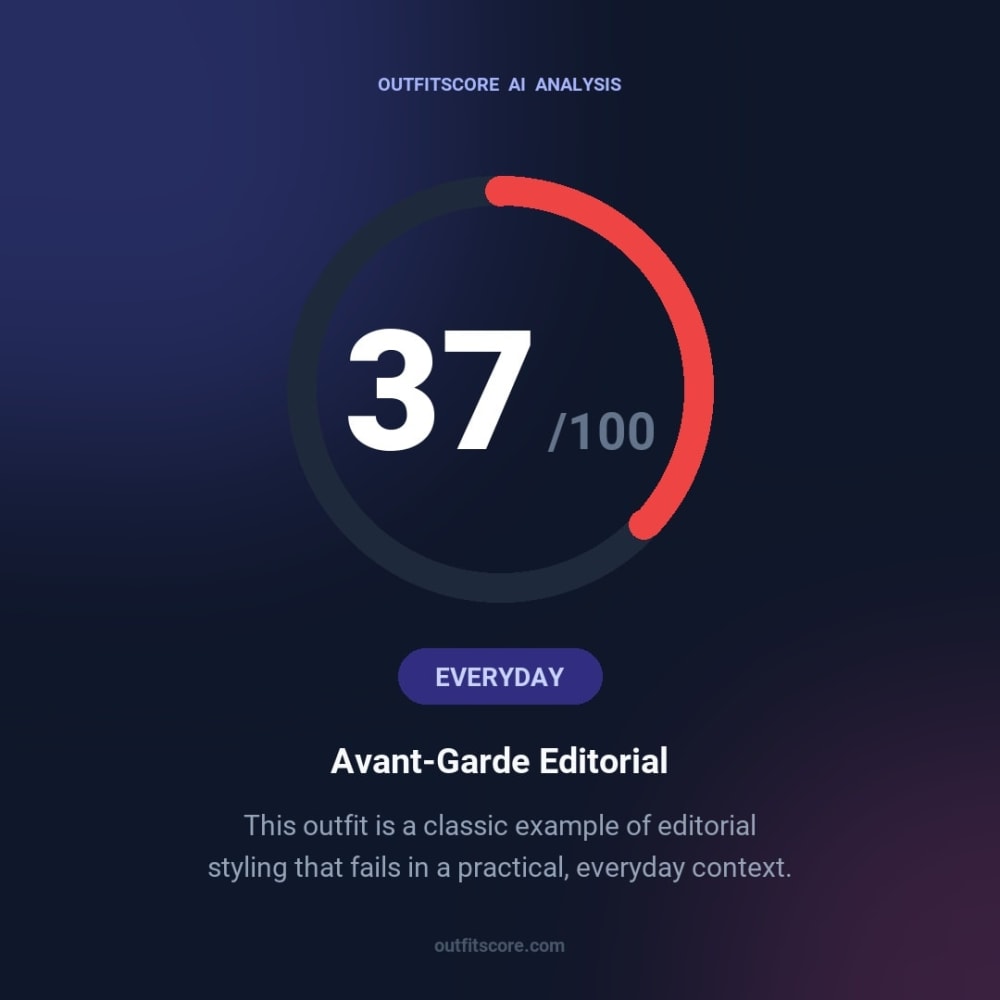 Everyday Avant-Garde Editorial outfit scored 37/100