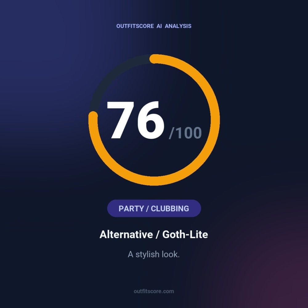 Party / Clubbing Alternative / Goth-Lite outfit scored 76/100