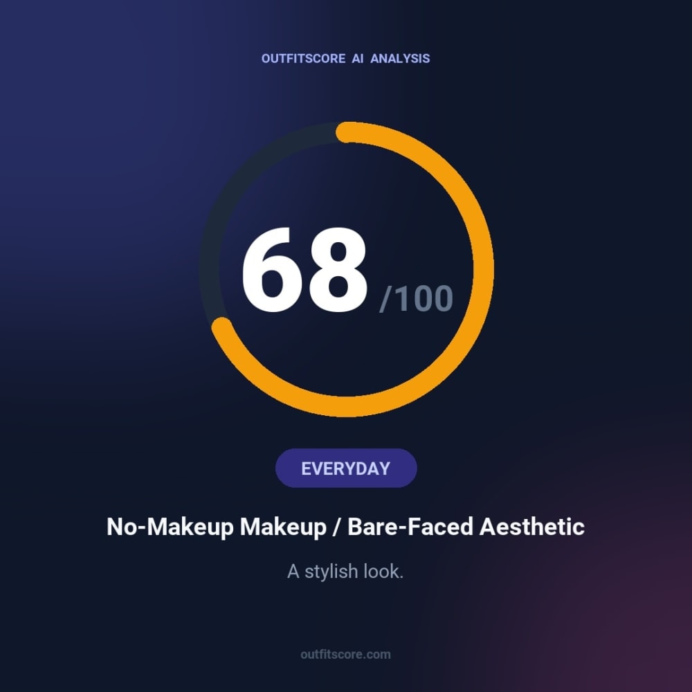 Everyday No-Makeup Makeup / Bare-Faced Aesthetic outfit scored 68/100