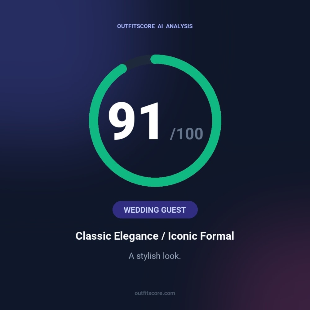 Wedding Guest Classic Elegance / Iconic Formal outfit scored 91/100