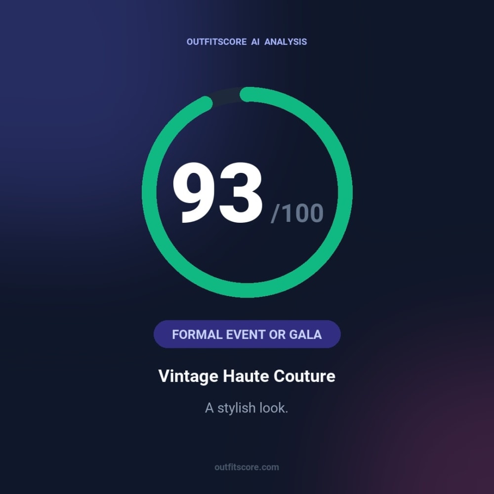 Formal Event Or Gala Vintage Haute Couture outfit scored 93/100