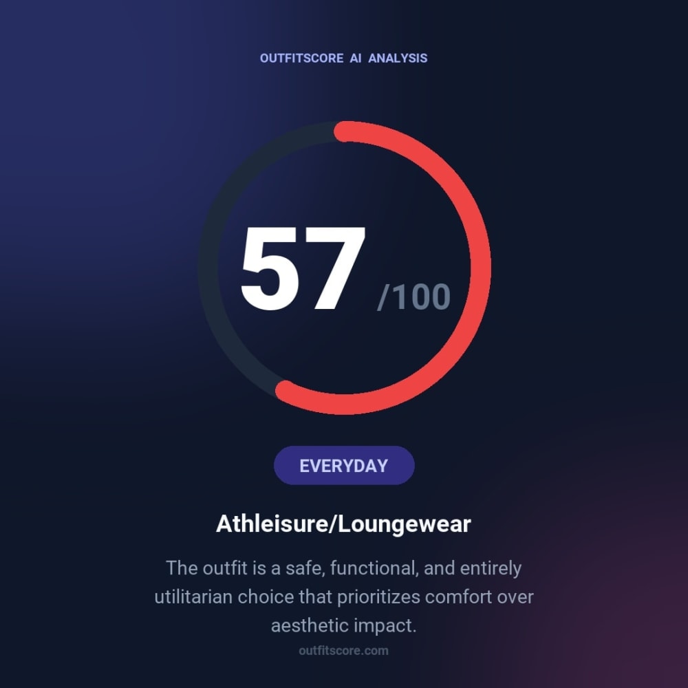 Everyday Athleisure/loungewear outfit scored 57/100