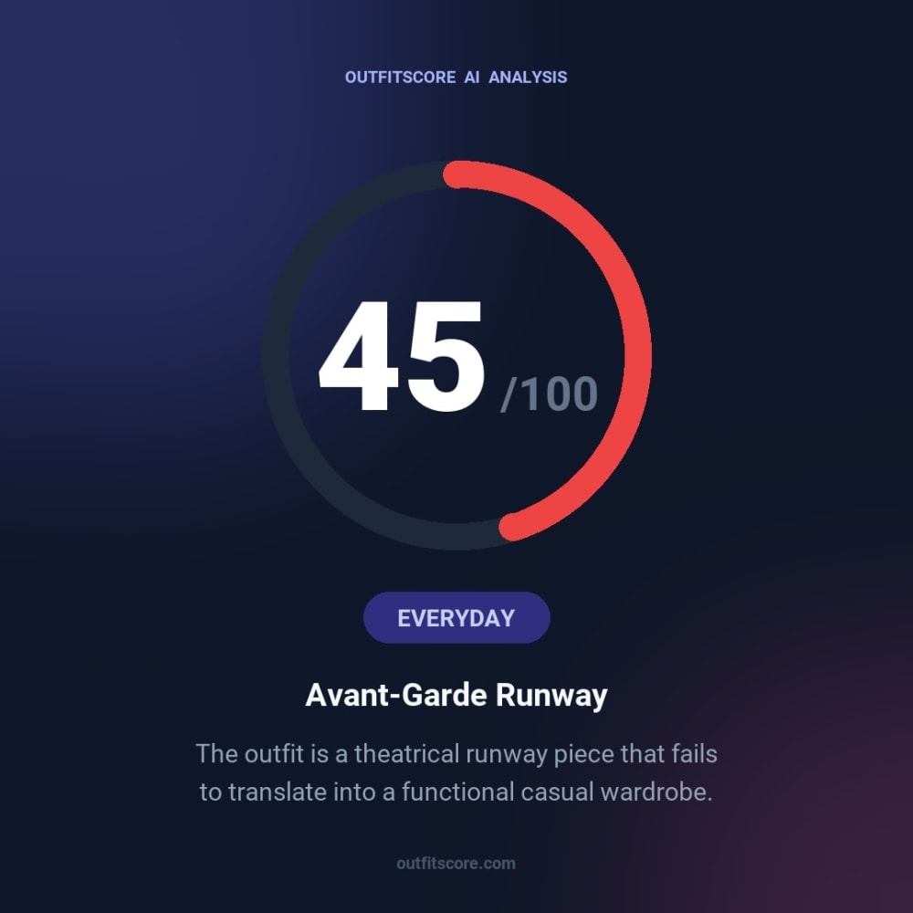 Everyday Avant-Garde Runway outfit scored 45/100