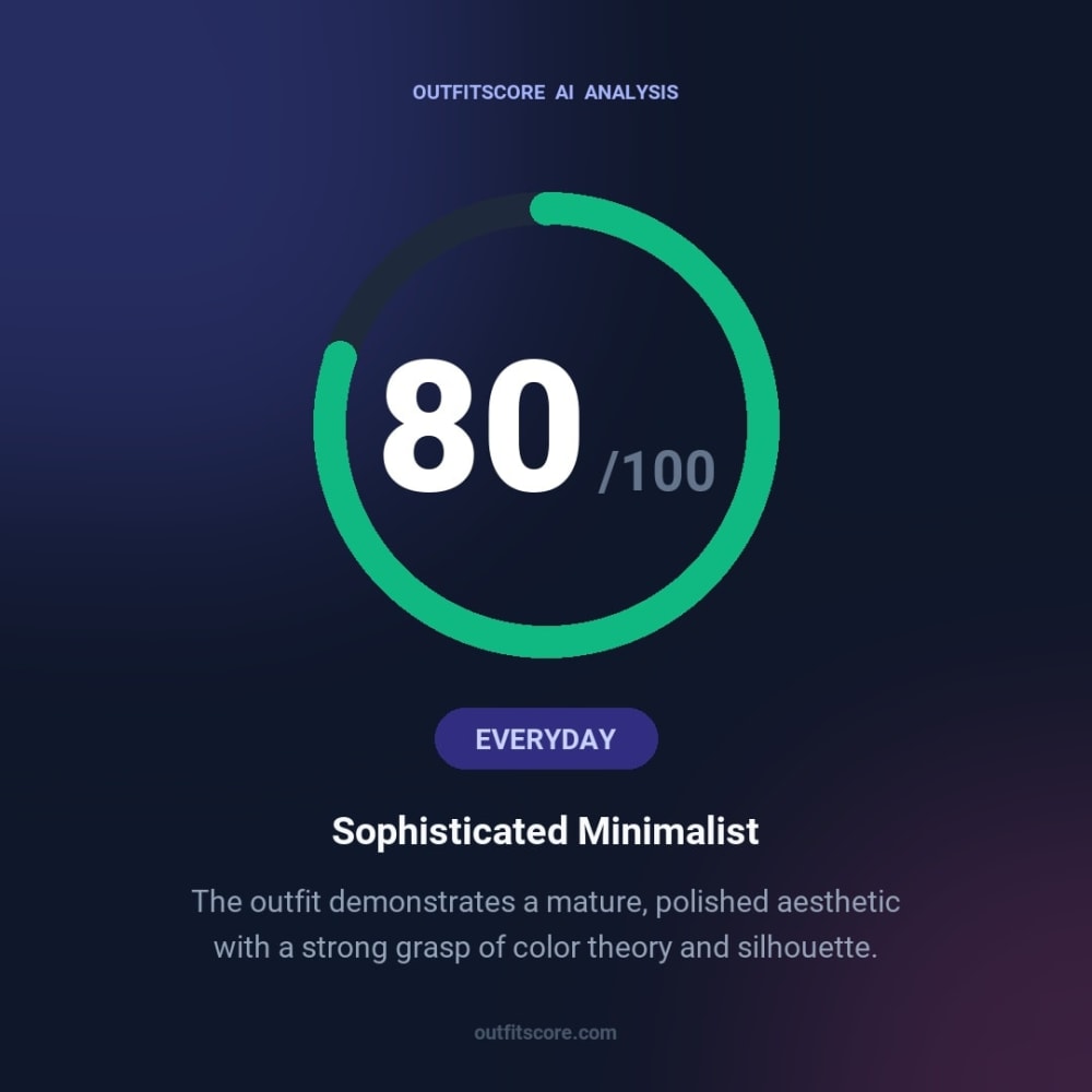 Everyday Sophisticated Minimalist outfit scored 80/100