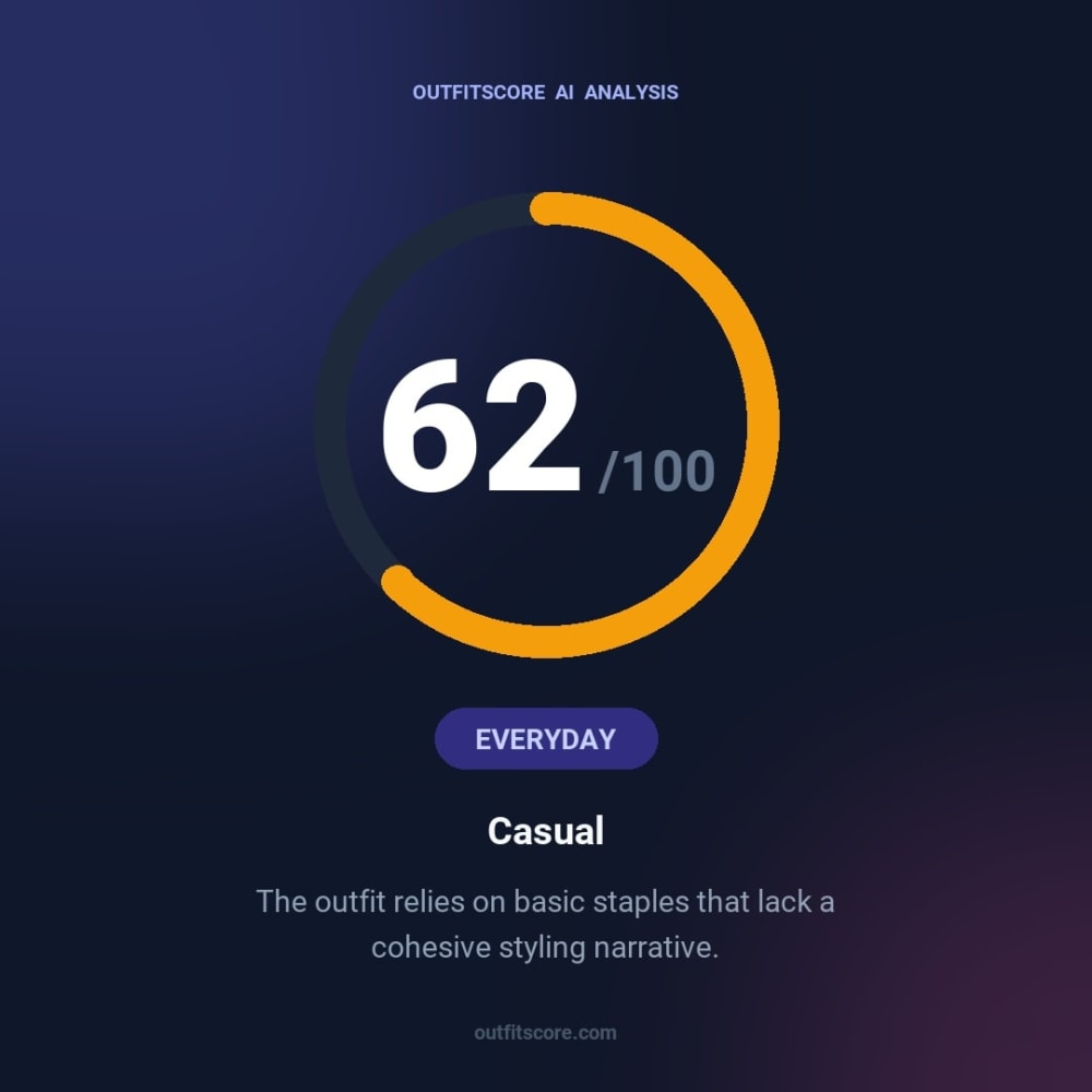 Everyday Casual outfit scored 62/100