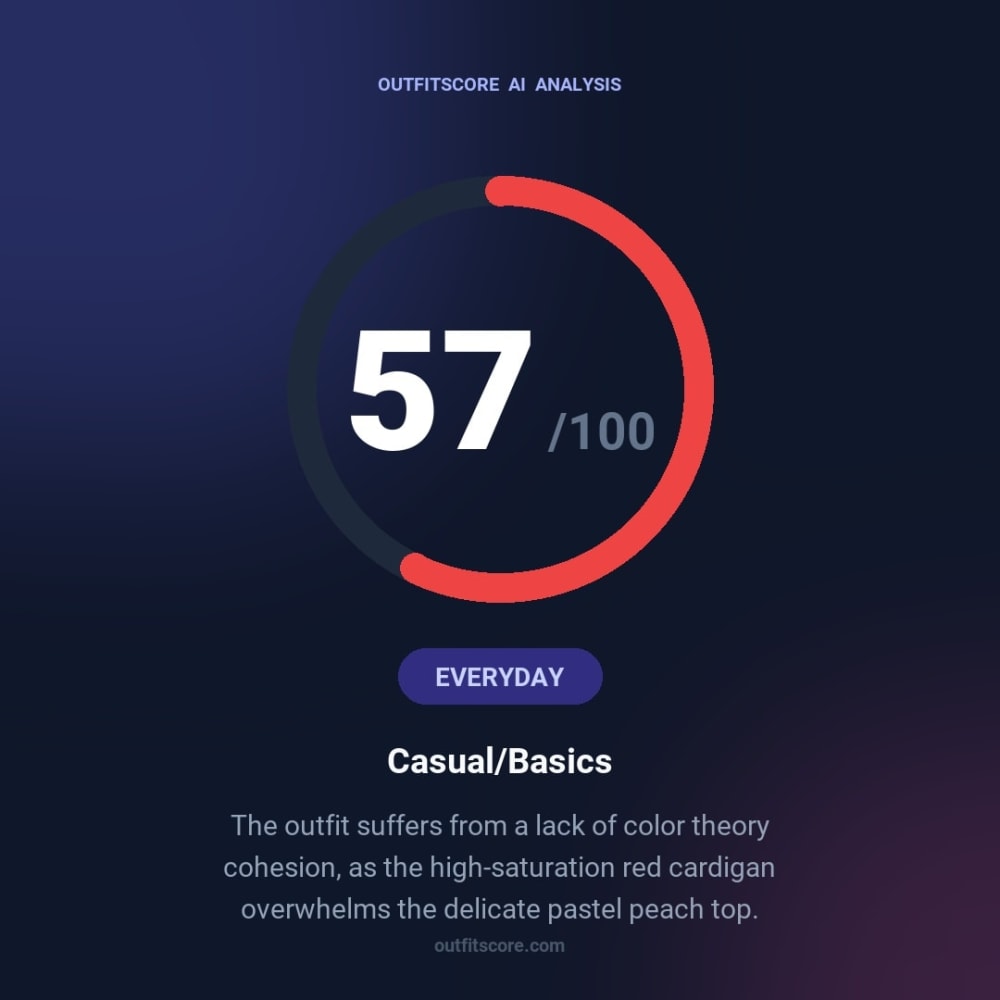 Everyday Casual/basics outfit scored 57/100