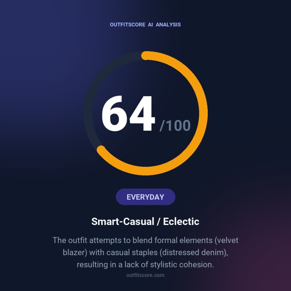 Everyday Smart-Casual / Eclectic outfit scored 64/100