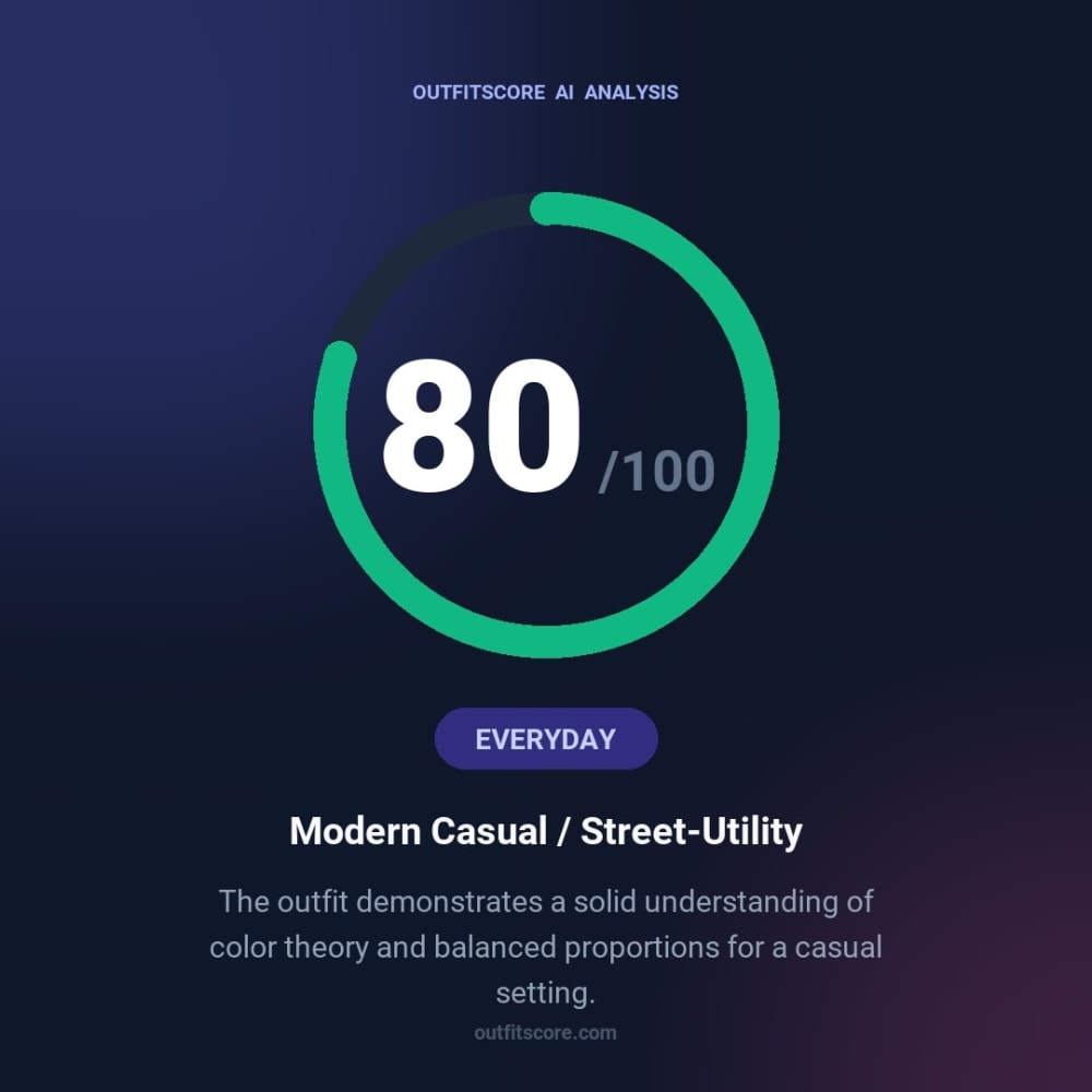 Everyday Modern Casual / Street-Utility outfit scored 80/100