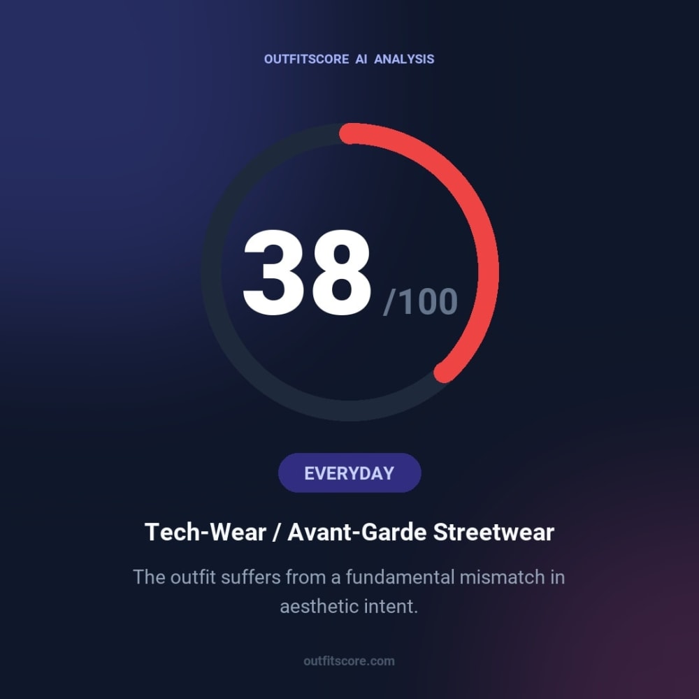 Everyday Tech-Wear / Avant-Garde Streetwear outfit scored 38/100