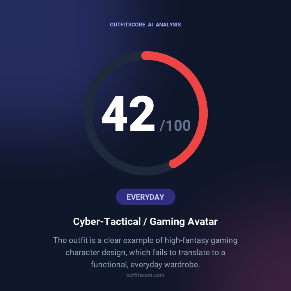 Everyday Cyber-Tactical / Gaming Avatar outfit scored 42/100