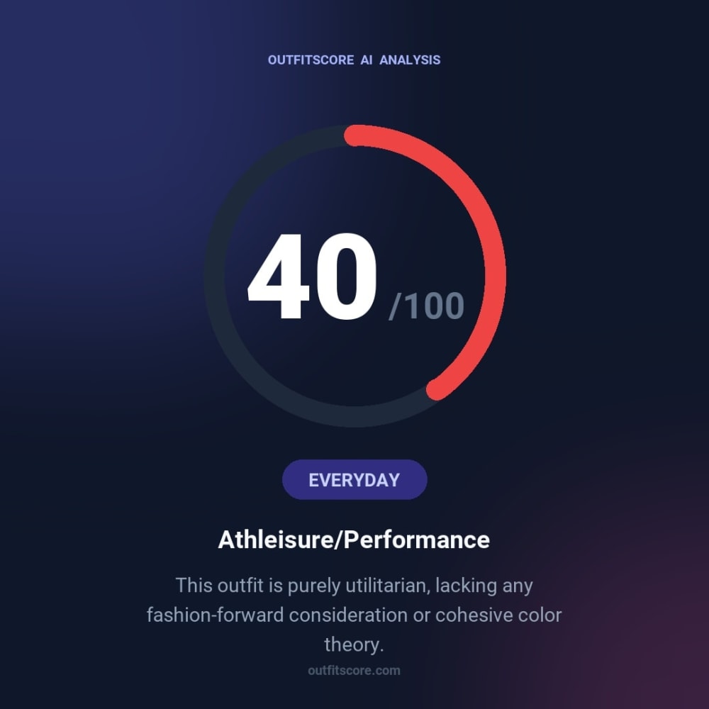 Everyday Athleisure/performance outfit scored 40/100