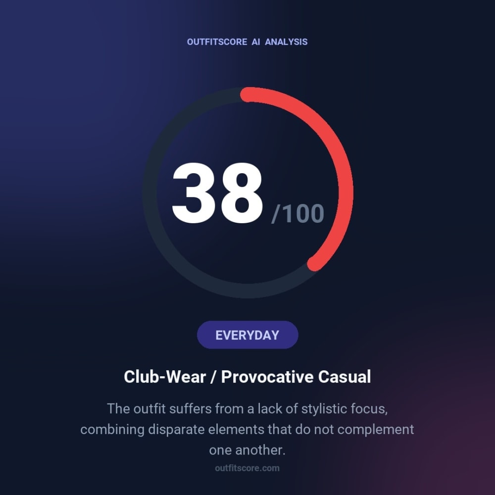 Everyday Club-Wear / Provocative Casual outfit scored 38/100