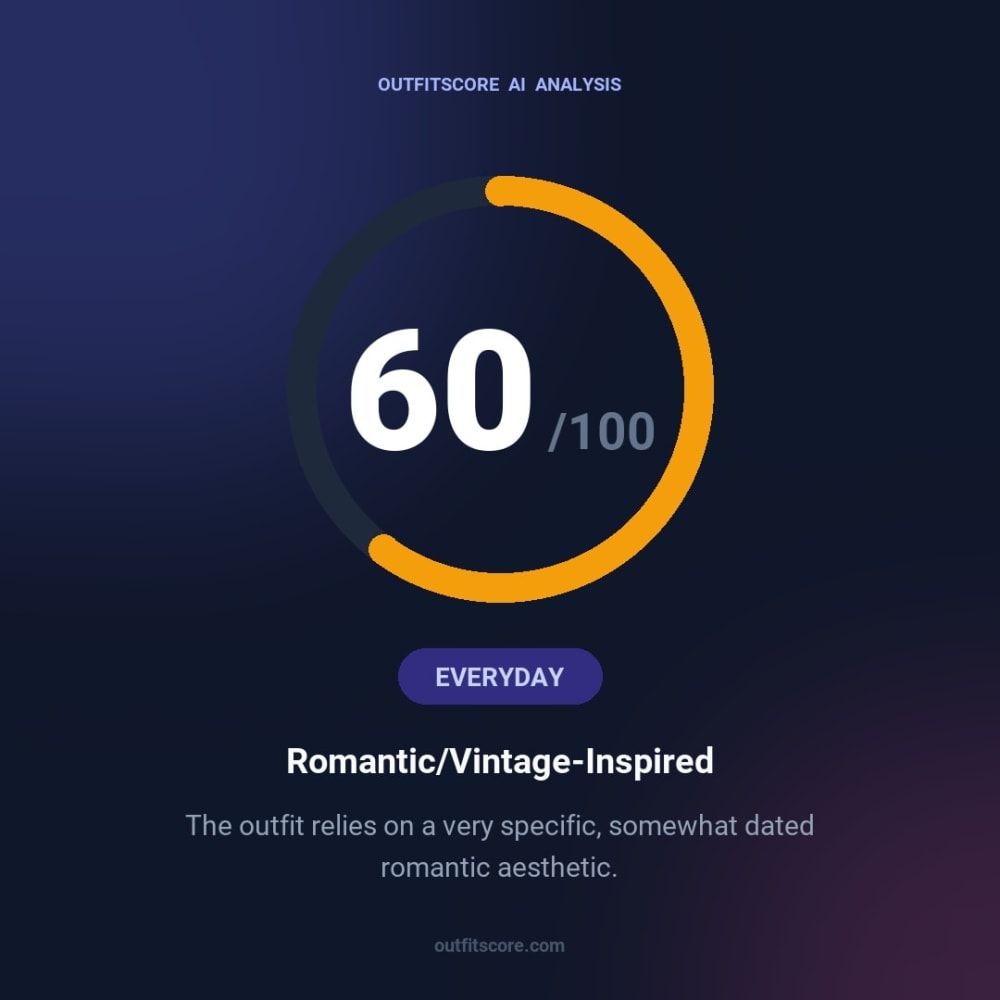 Everyday Romantic/vintage-Inspired outfit scored 60/100